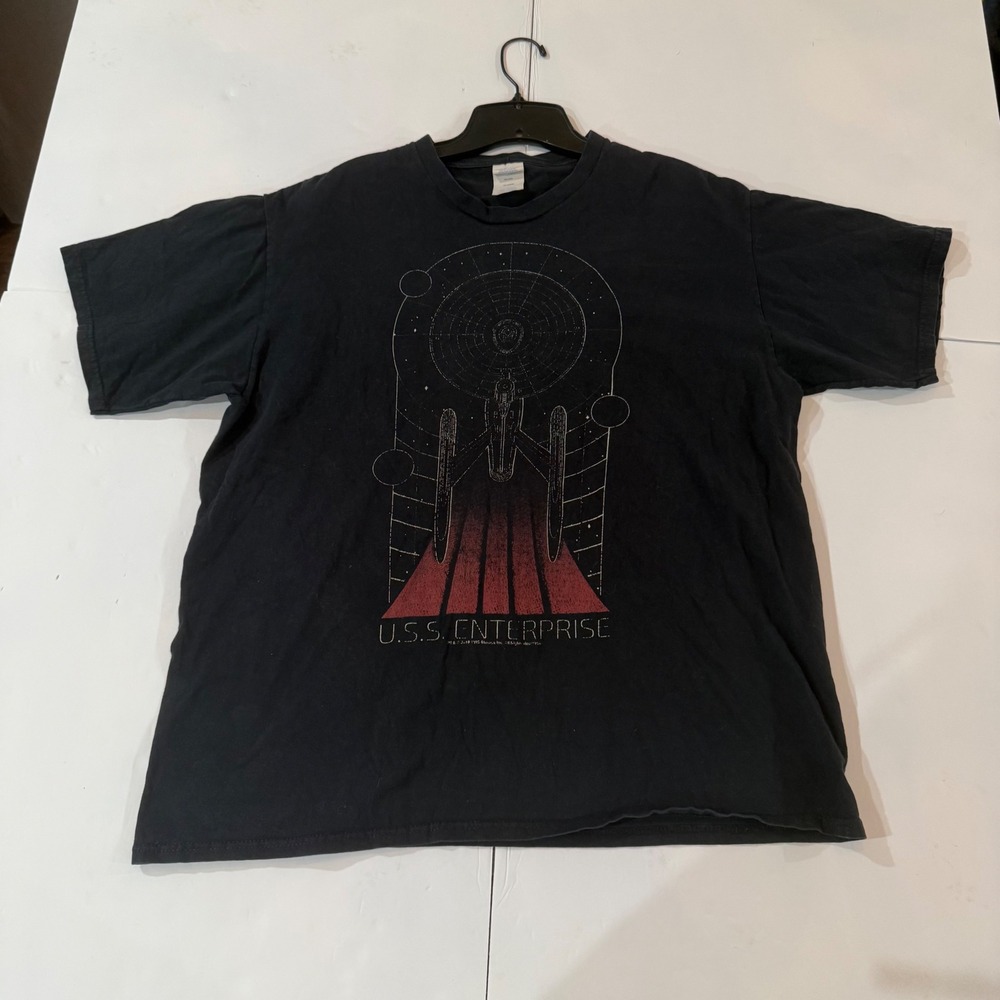 Star Trek USS Enterprise Graphic T-Shirt Black Port &‎ Company XL 2018 CBS